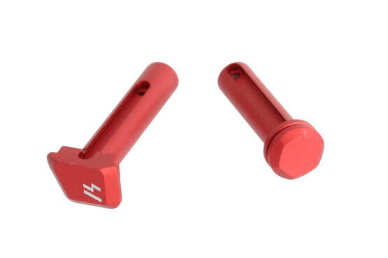 Strike Industries AR-15 Ultra Light Pivot / Takedown Pins in Red are machined from billet 7075 aluminum